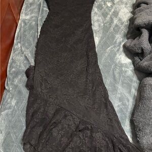 Chic Asymmetrical Black Lace Dress